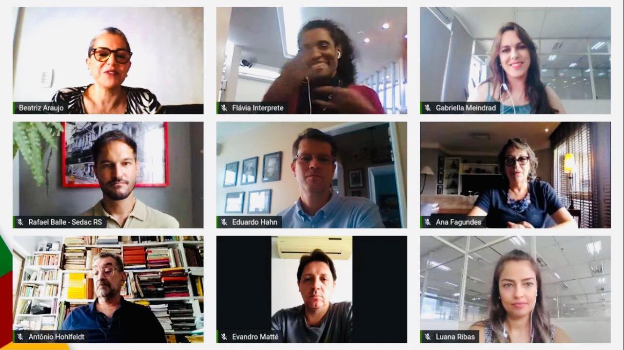 Coletiva de balan&ccedil;o da gest&atilde;o reuniu a secret&aacute;ria Beatriz Araujo, a secret&aacute;ria adjunta e os diretores da Sedac/RS