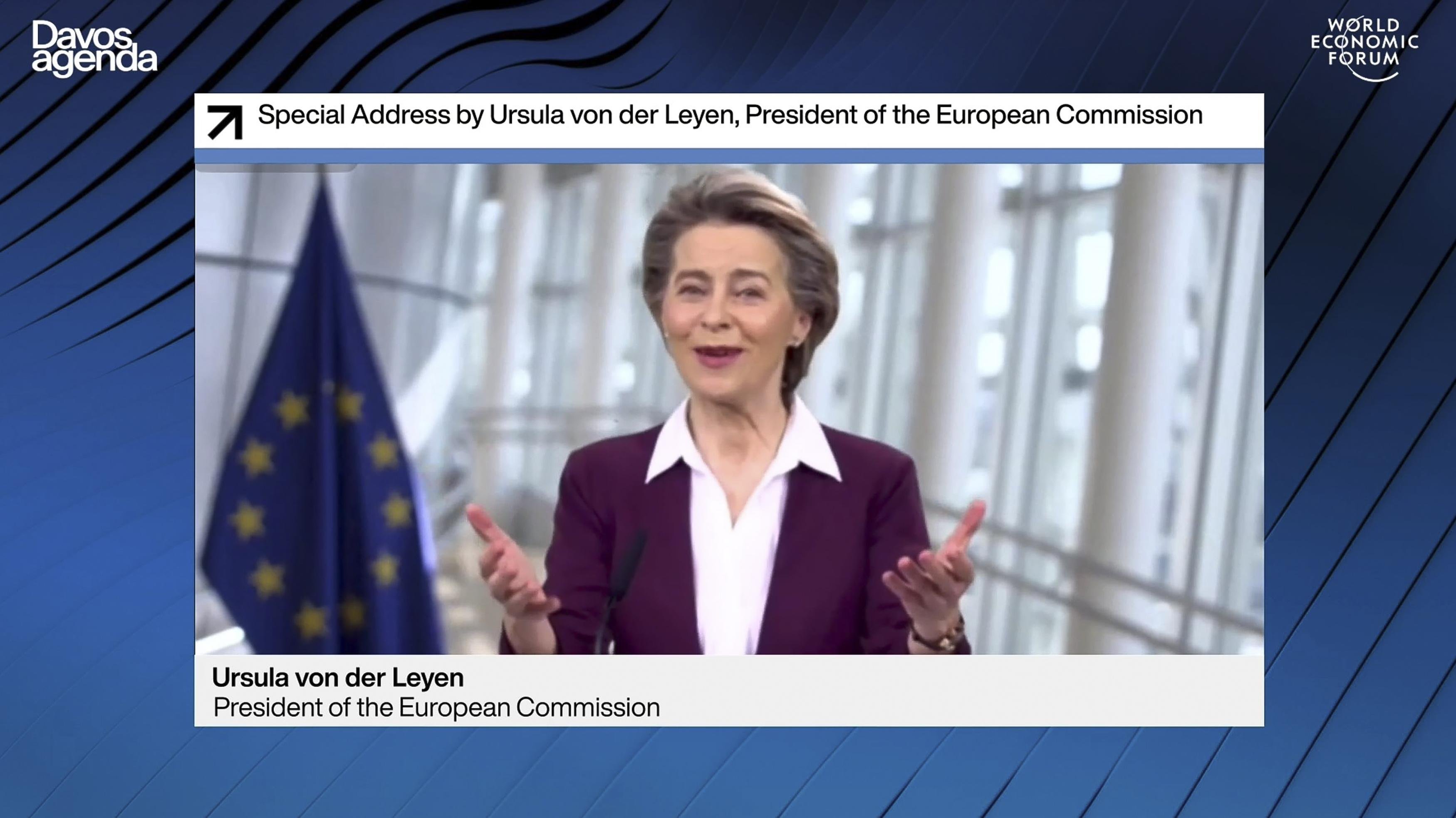 Presidente da Comiss&atilde;o Europeia falou em videoconfer&ecirc;ncia no Forum Econ&ocirc;mico Mundial, realizado em Davos