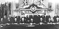 A conferência de Paris debateu as condições do tratado de Versalhes.