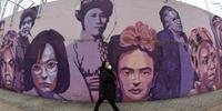 Frida Khalo pintada em um mural na Espanha
