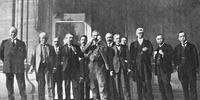 Os representantes dos aliados na Conferência de Paris.