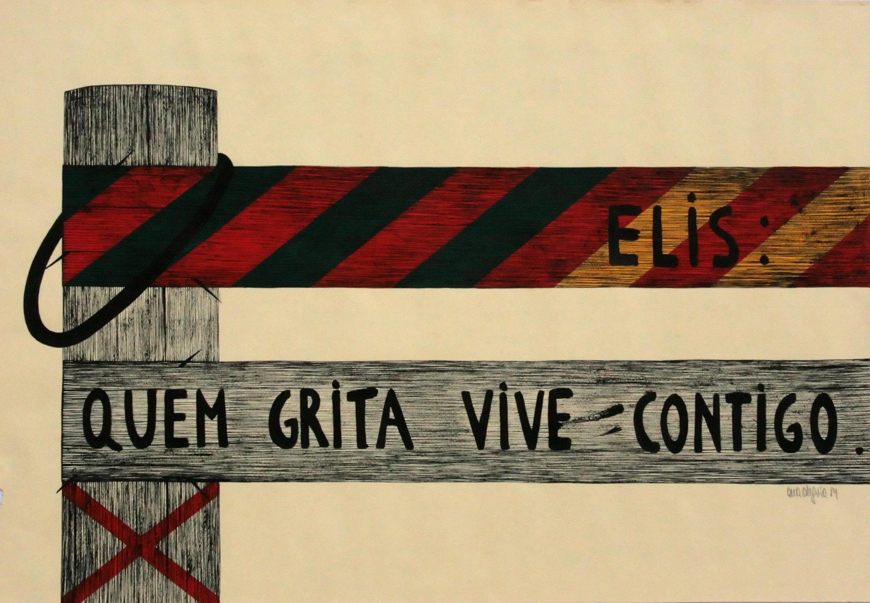 Obra de Ana Alegria chamada "Elis quem grita vive"