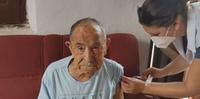 Idoso de 101 anos foi vacinado contra Covid-19 em Itaqui