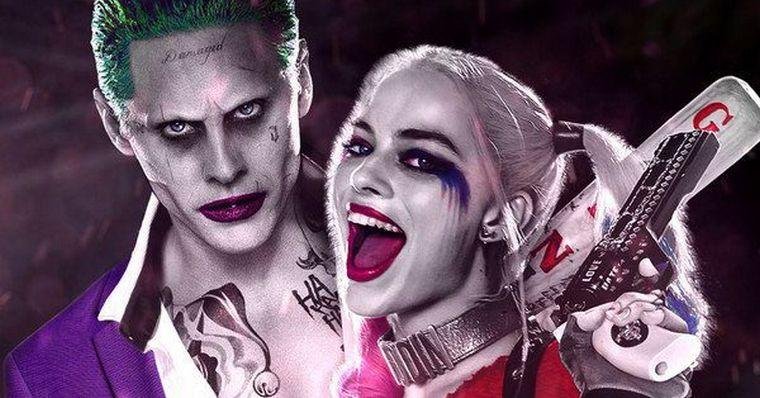 Jared Leto, como Coringa, e Margot Robbie, como Arlequina