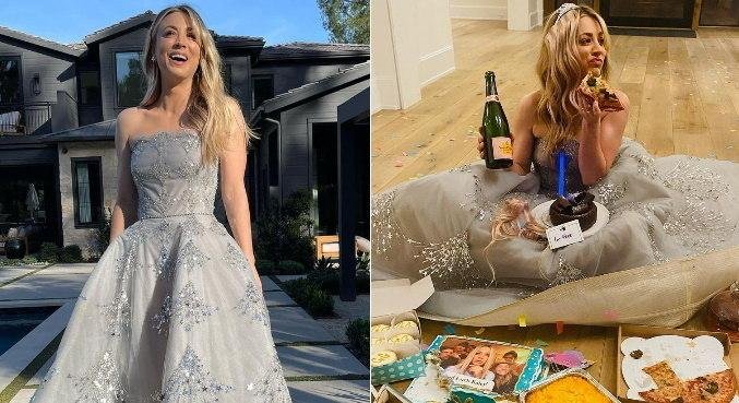 Antes e depois de Kaley Cuoco no Globo de Ouro divertiu internautas