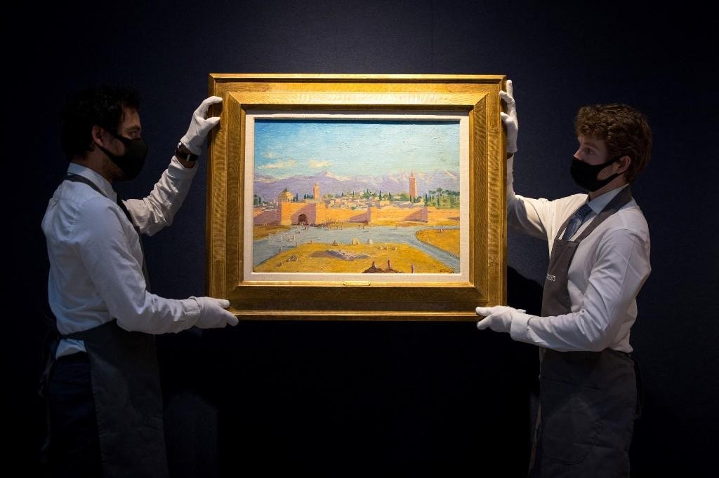 Quadro de Winston Churchill, intitulado "Torre da Mesquita Koutoubia"