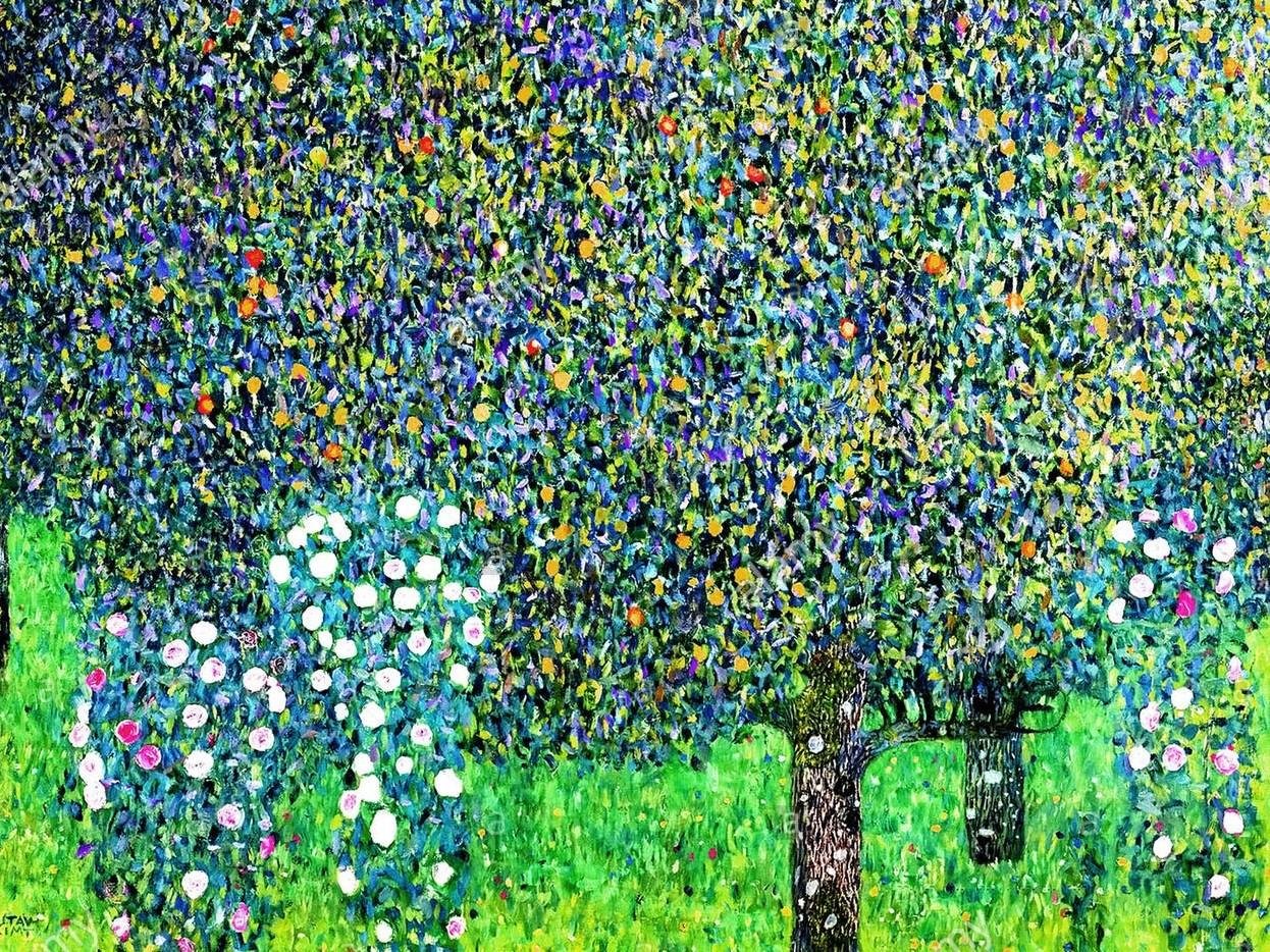 "Roseiras sob as &aacute;rvores", do pintor austr&iacute;aco