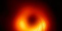 Fotografia de uma simulação de um buraco negro feita por um computador