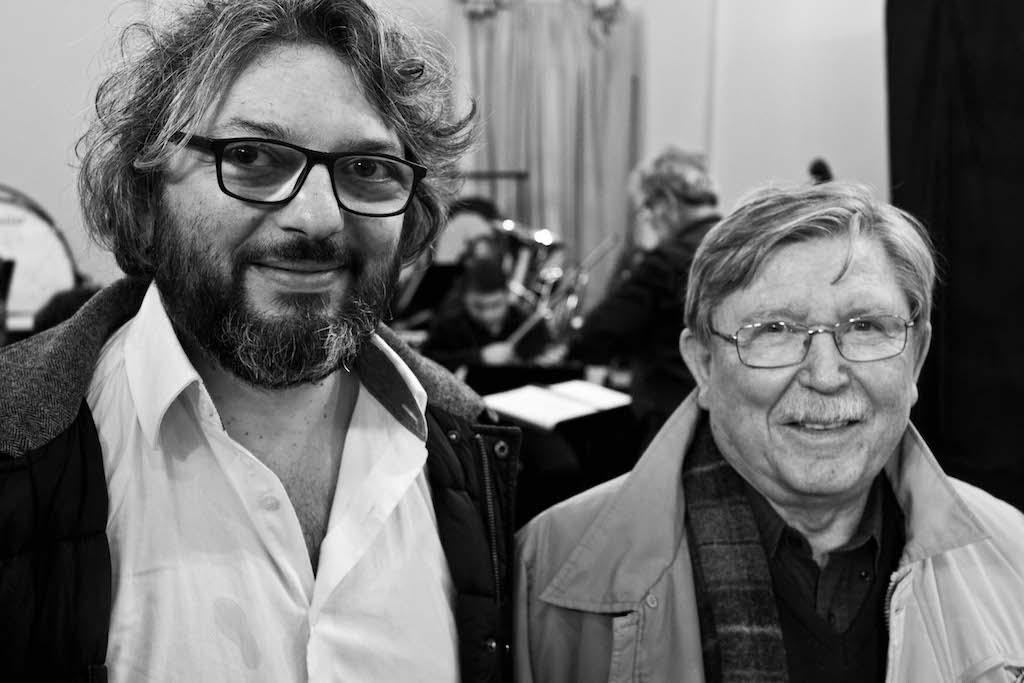 Compositor Vagner Cunha e escritor Jos&eacute; Clemente Pozenato