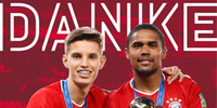 O Bayern de Monique se despediu de Douglas Costa e Tiago Dantas nas redes sociais do clube alemão
