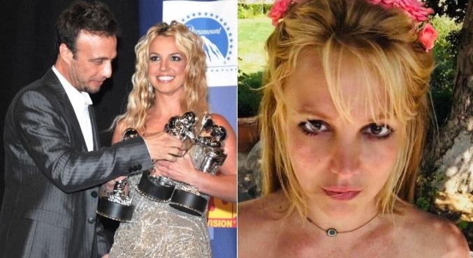 Na primeira imagem, Larry e Britney nos bastidores do VMA 2008