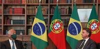 Bolsonar não usou máscara para receber presidente de Portugal