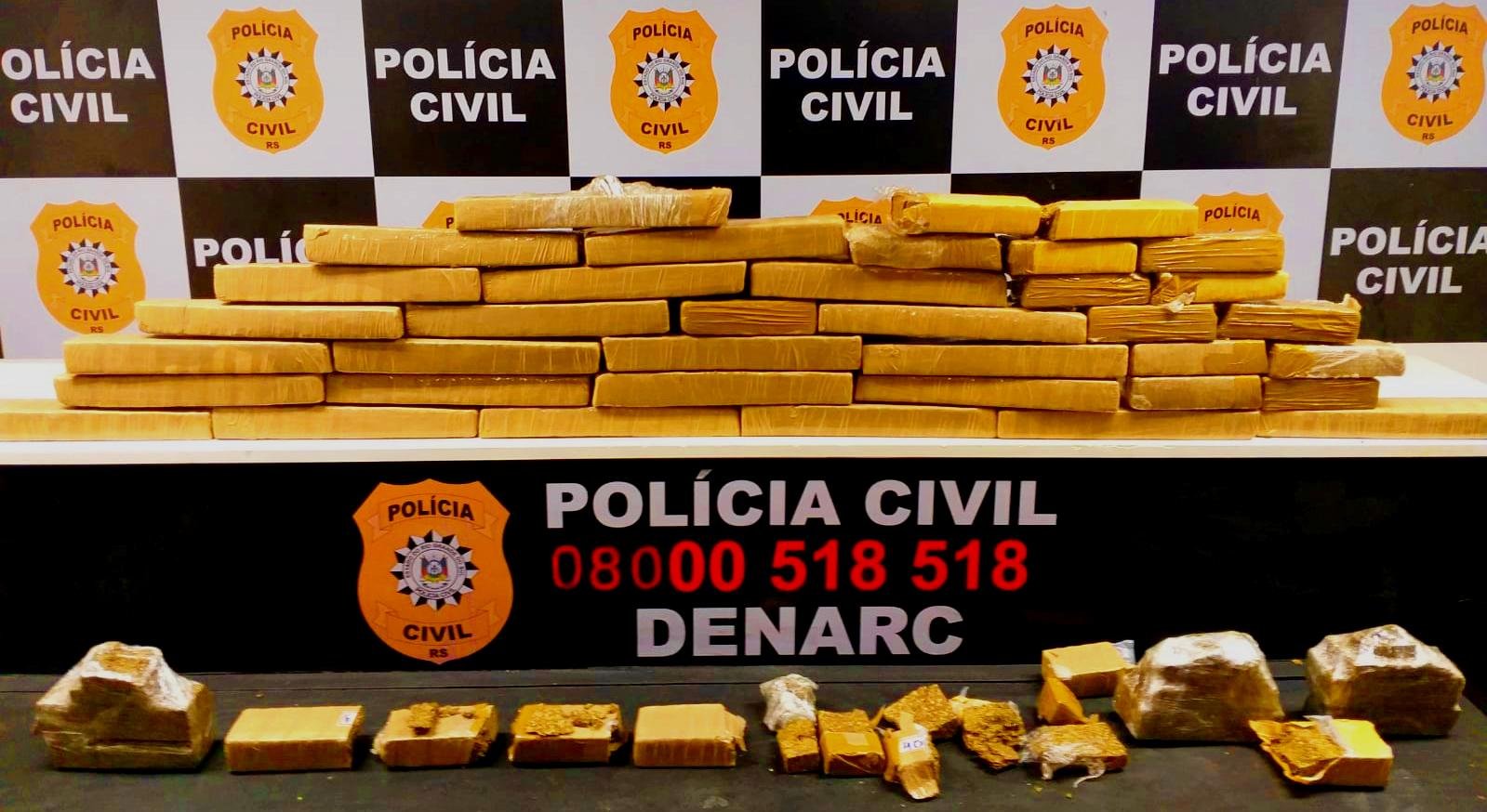 Entorpecente estava distribu&iacute;do em 50 tijolos