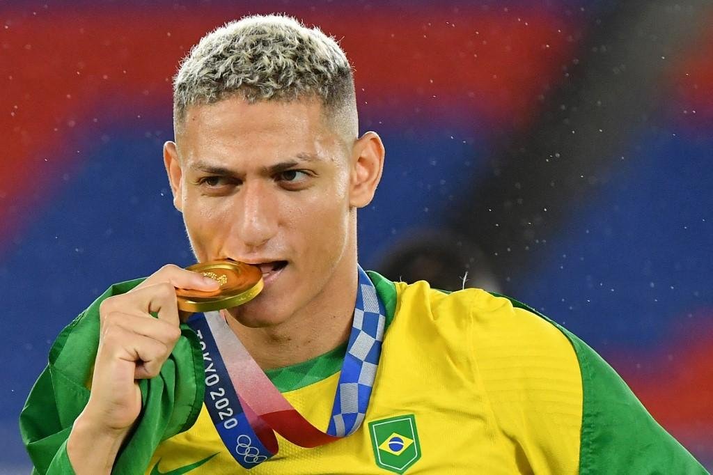 Richarlison foi o artilho do torneio de futebol na Olimp&iacute;ada do Jap&atilde;o