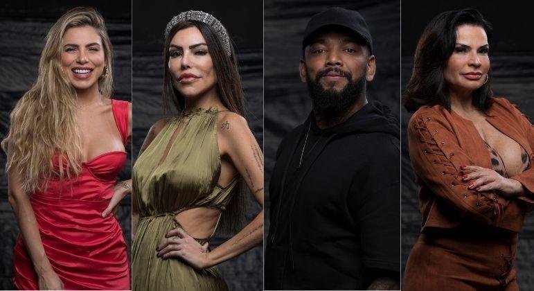 Erika Schneider, Liziane Gutierrez, Nego do Borel e Solange Gomes formam a primeira Ro&ccedil;a de "A Fazenda 13"