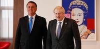 Jair Bolsonaro se encontrou com o primeiro-ministro britânico Boris Johnson