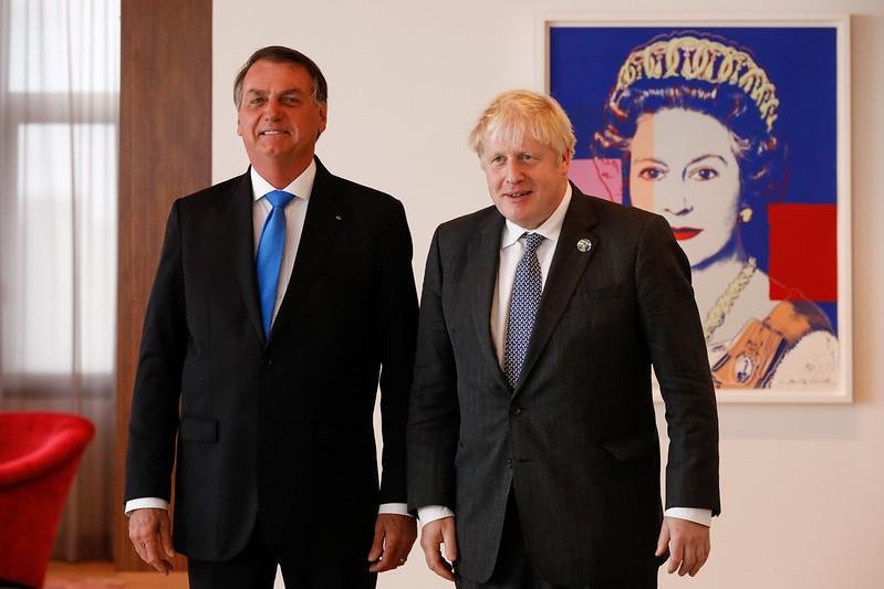 Jair Bolsonaro se encontrou com o primeiro-ministro brit&acirc;nico Boris Johnson