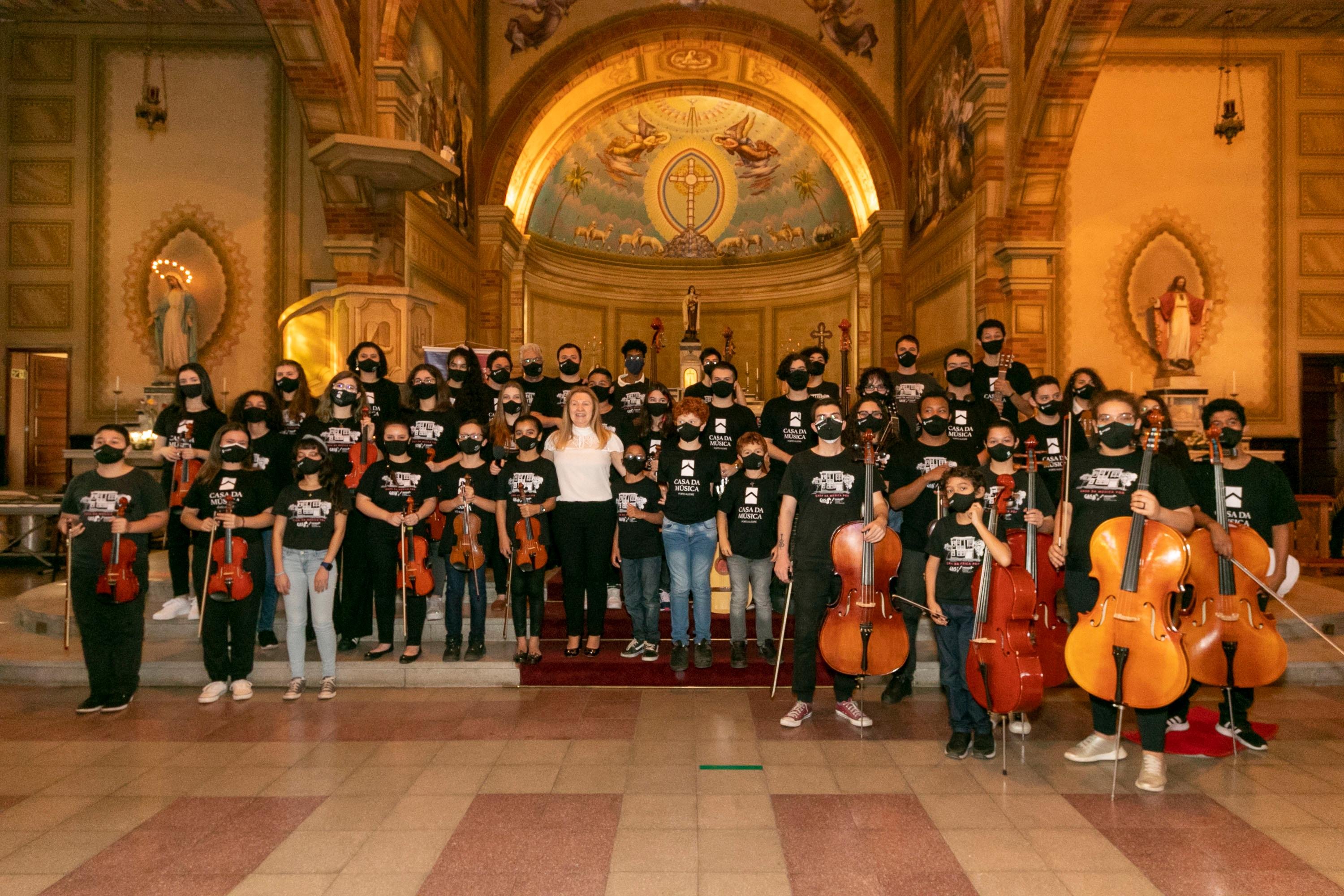 Orquestra Jovem Casa da M&uacute;sica em uma apresenta&ccedil;&atilde;o anterior