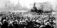Protesto de ucranianos contra os soviets.