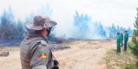 Policiais militares do CABM prestam apoio no combate às chamas
