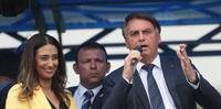 O presidente Jair Bolsonaro discursou para simpatizantes após se filiar ao PL