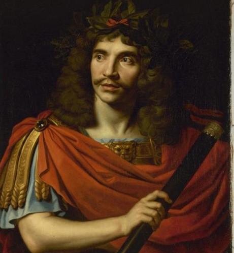 Retrato de Moli&egrave;re caracterizado como C&eacute;sar en La Mort de Pomp&eacute;e, creado por Pierre Corneille Nicolas Mignard en 1658