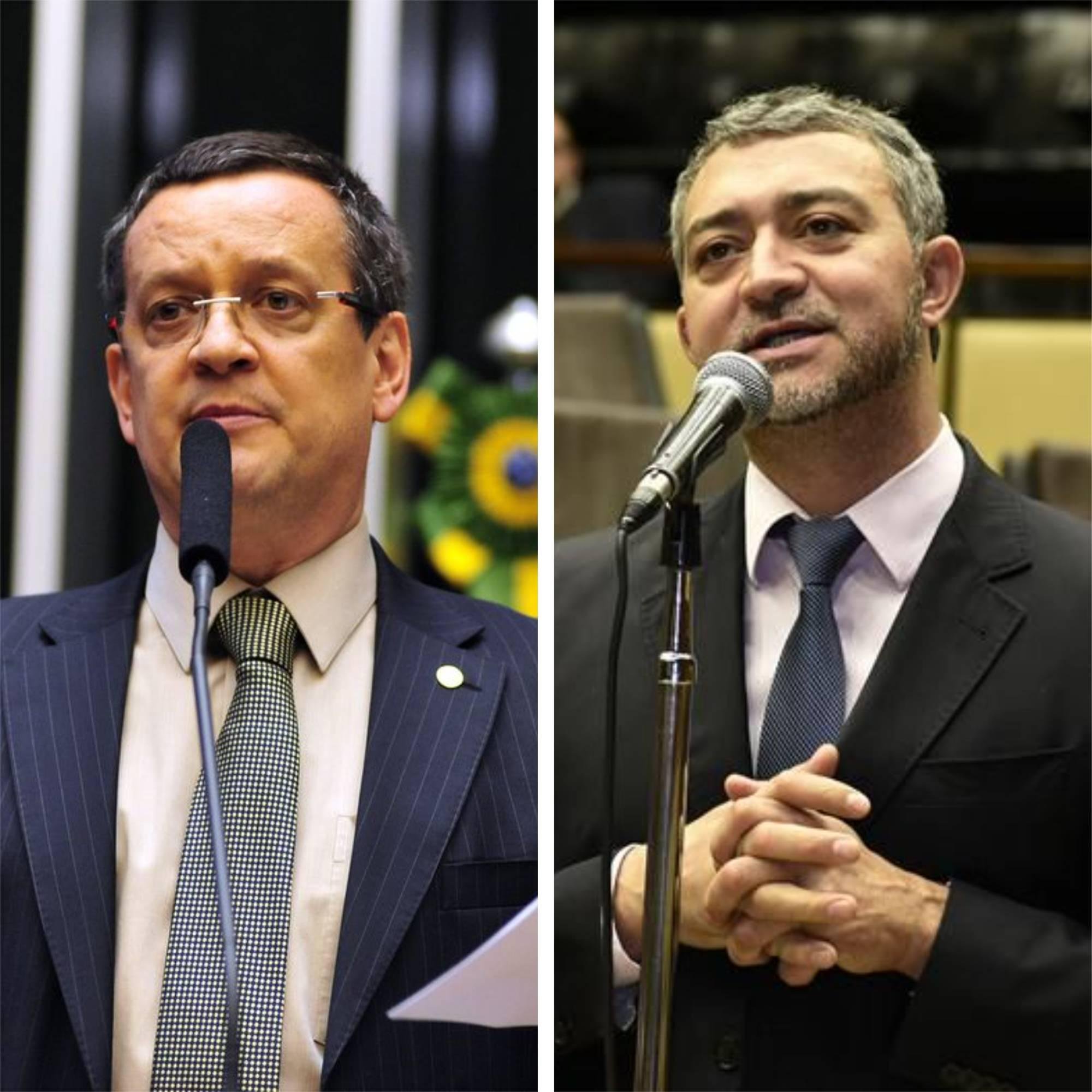 Beto Albuquerque (a esquerda) e Edegar Pretto (a direita) s&atilde;o pr&eacute;-candidatos ao Piratini pelo PSB e PT, respectivamente