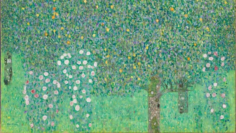 Entre as 15 obras est&aacute; "Rosas debaixo das &aacute;rvores" de Gustav Klimt, mantida no Museu d'Orsay e a &uacute;nica do pintor austr&iacute;aco que pertence &agrave;s cole&ccedil;&otilde;es nacionais francesas