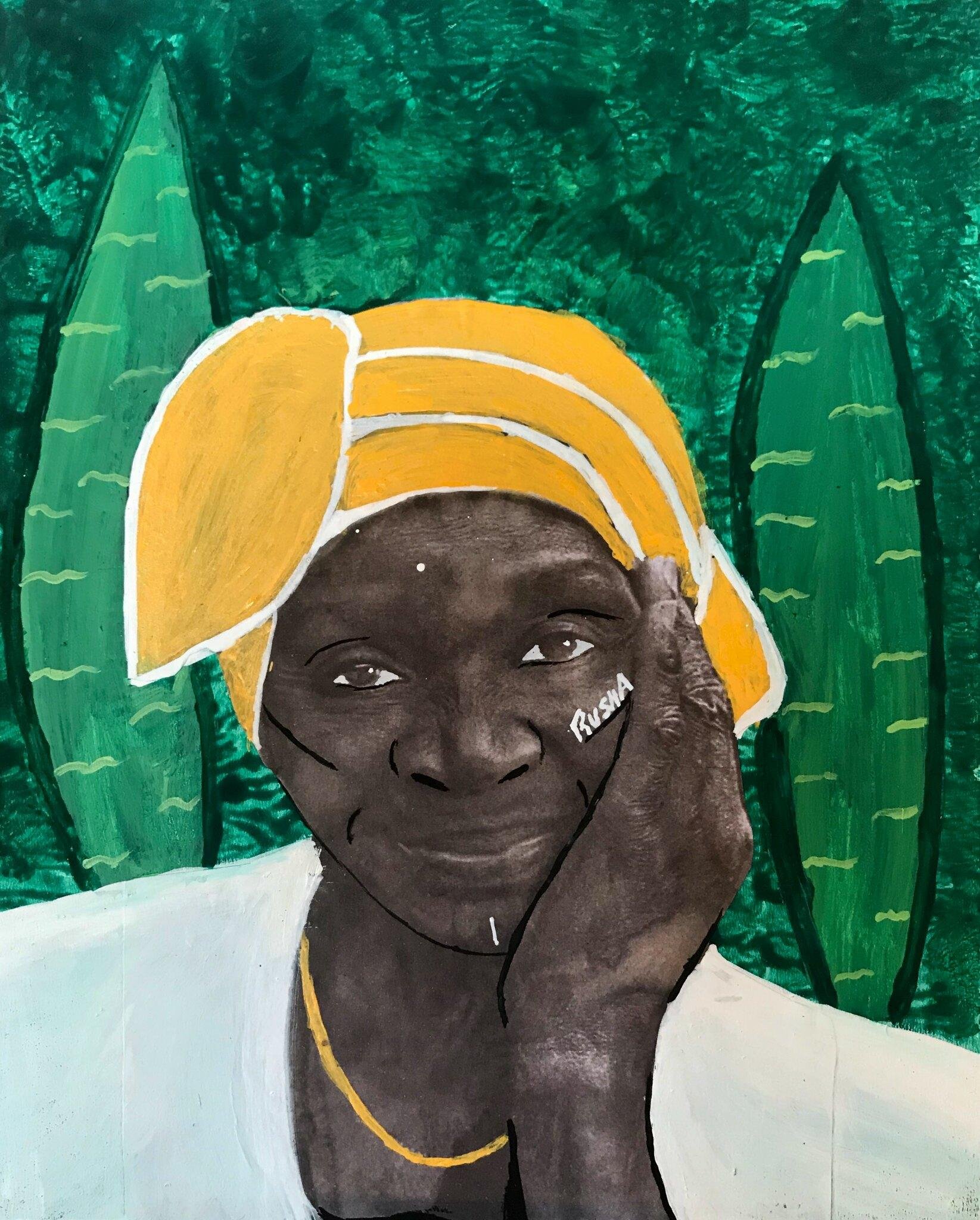 Detalhe de obra da artista Rusha na mostra &ldquo;Saberes, fazeres e dizeres&rdquo;.