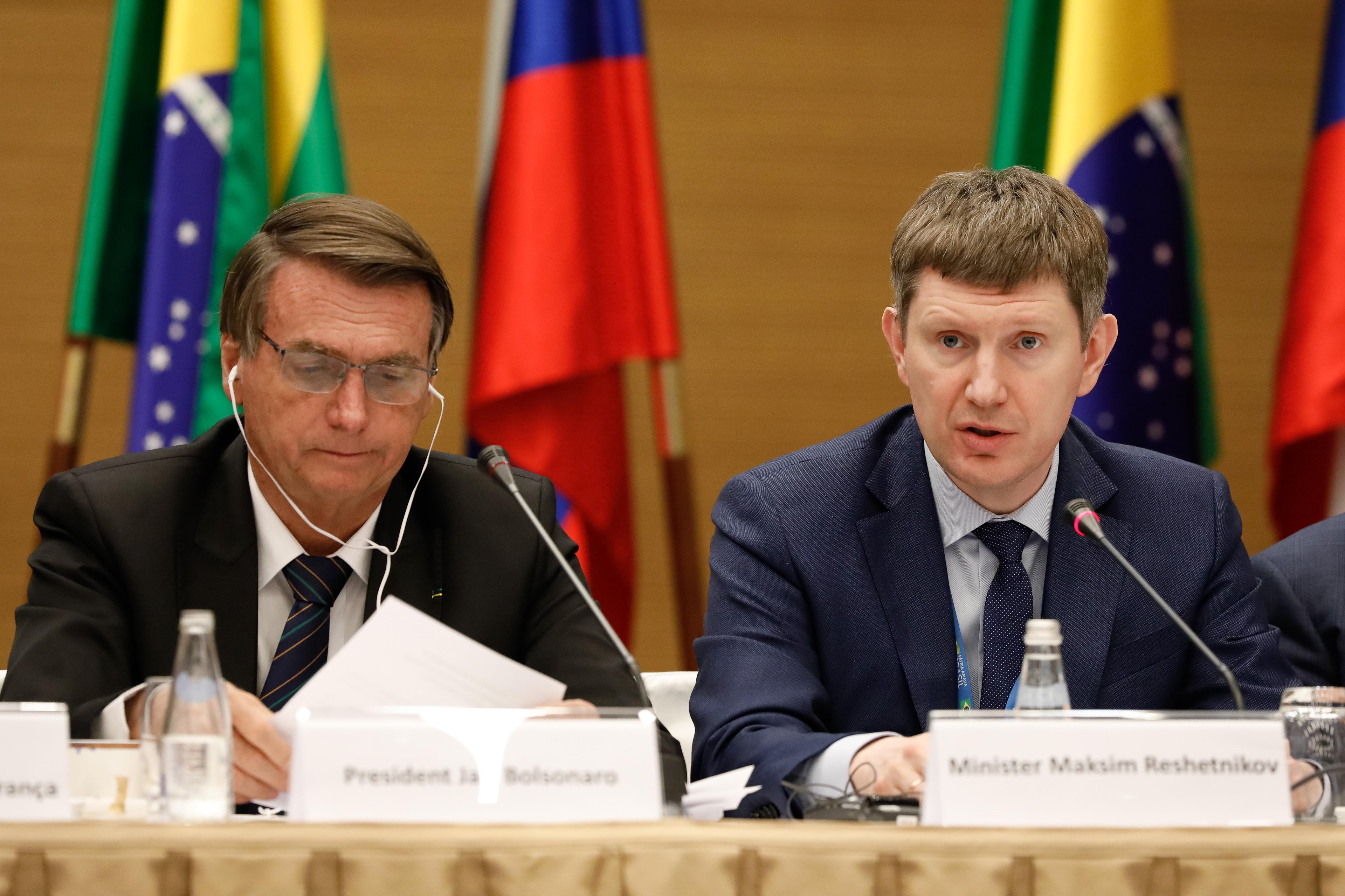 Jair Bolsonaro se re&uacute;ne com empres&aacute;rios em Moscou, na R&uacute;ssia