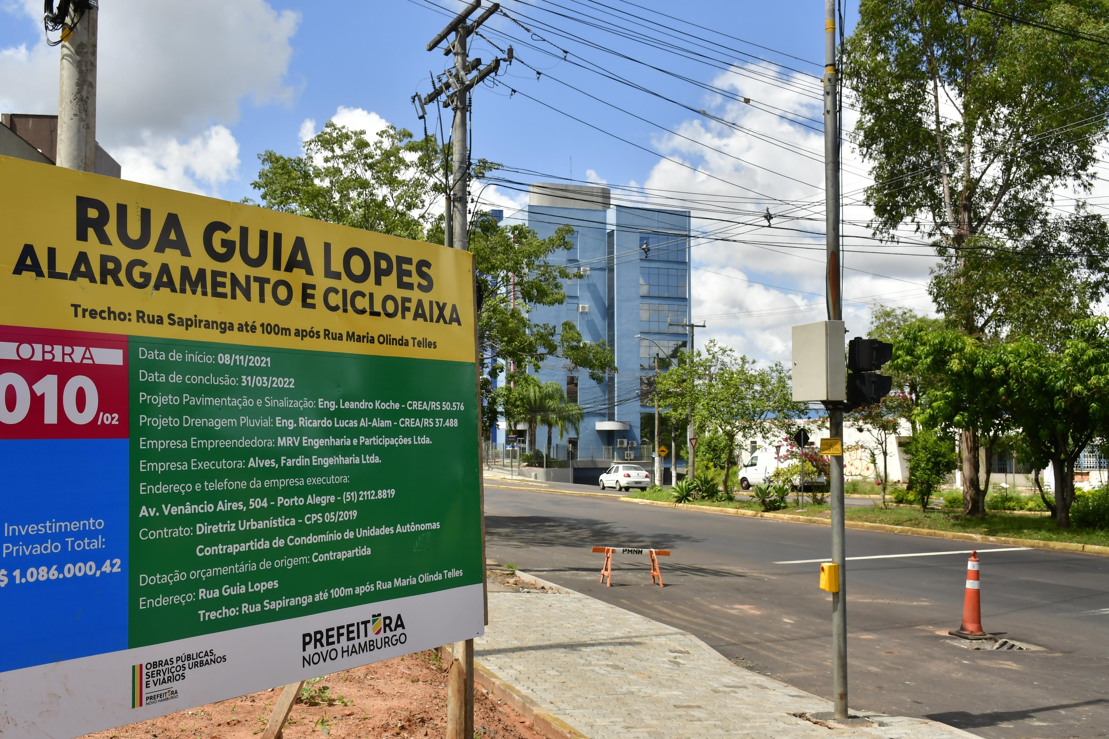 A amplia&ccedil;&atilde;o da rua Guia Lopes &eacute; de responsabilidade da construtora MRV