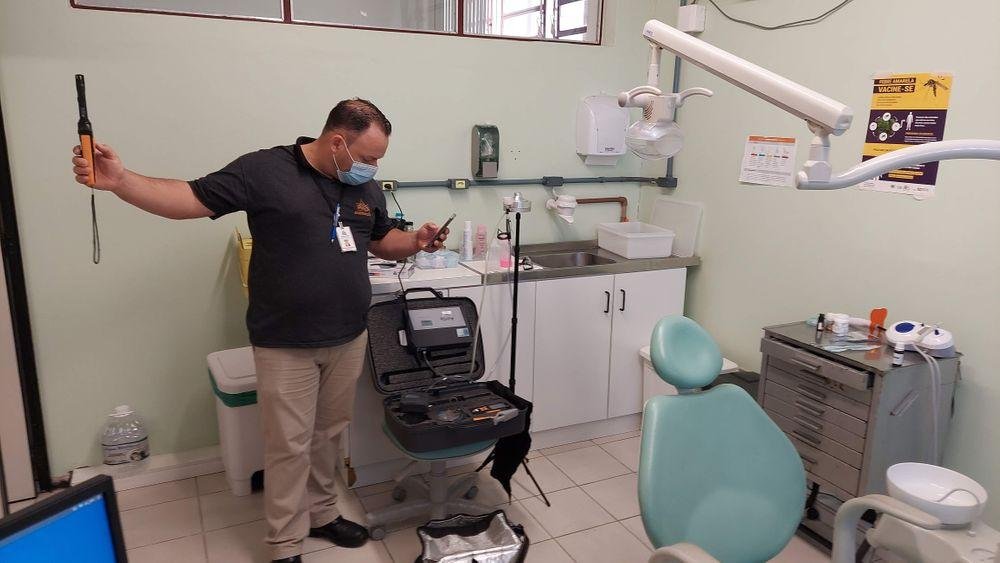 A an&aacute;lise do ar &eacute; realizada por empresa contratada que se responsabiliza tecnicamente pelos laudos emitidos