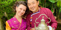 Adriana (Drika) e Ogyen Shak, organizadores do Losar - Ano Novo Tibetano