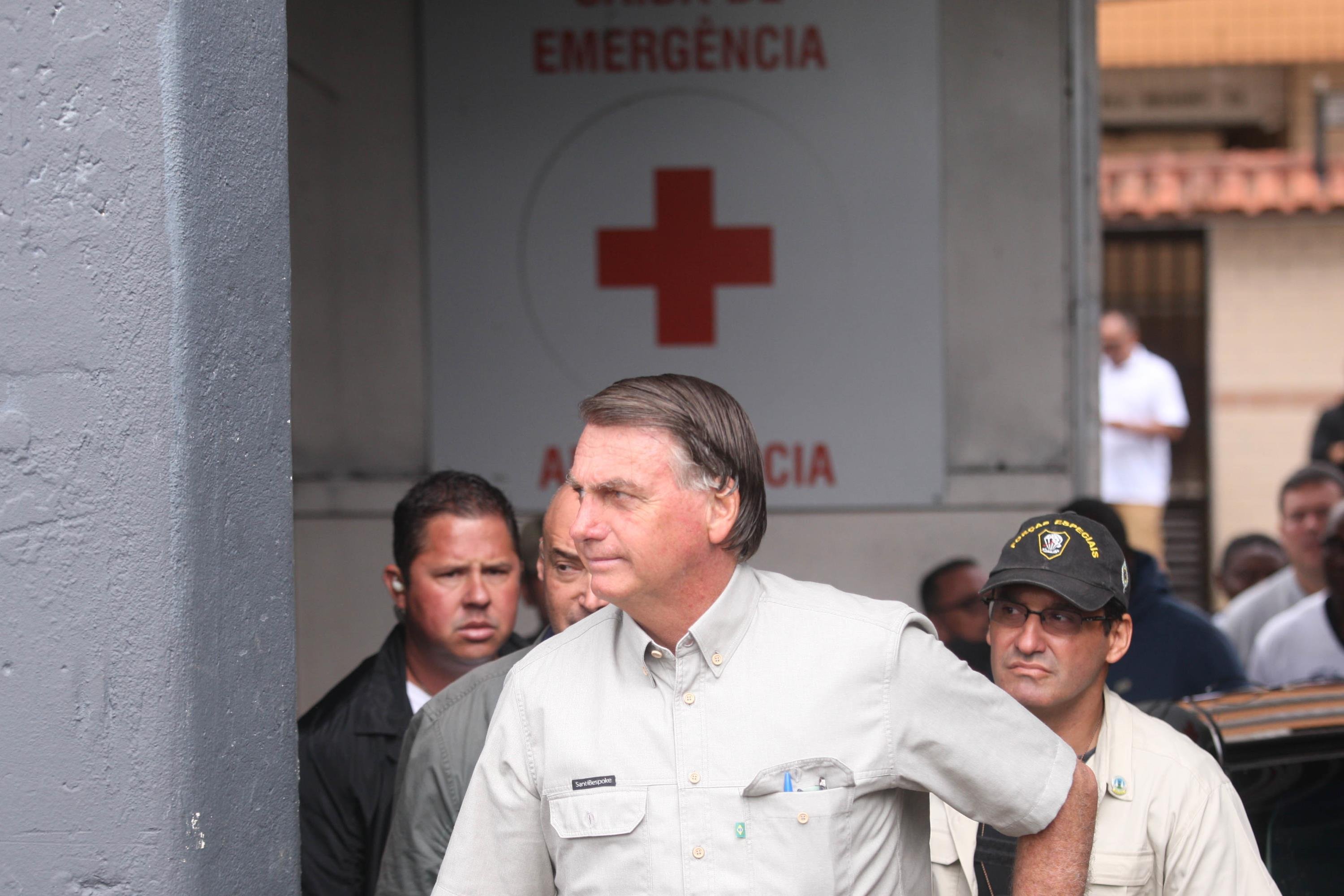 Presidente Jair Bolsonaro durante partida entre Santos e Coritiba