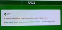 Página do governo de Goiás que saiu do ar
