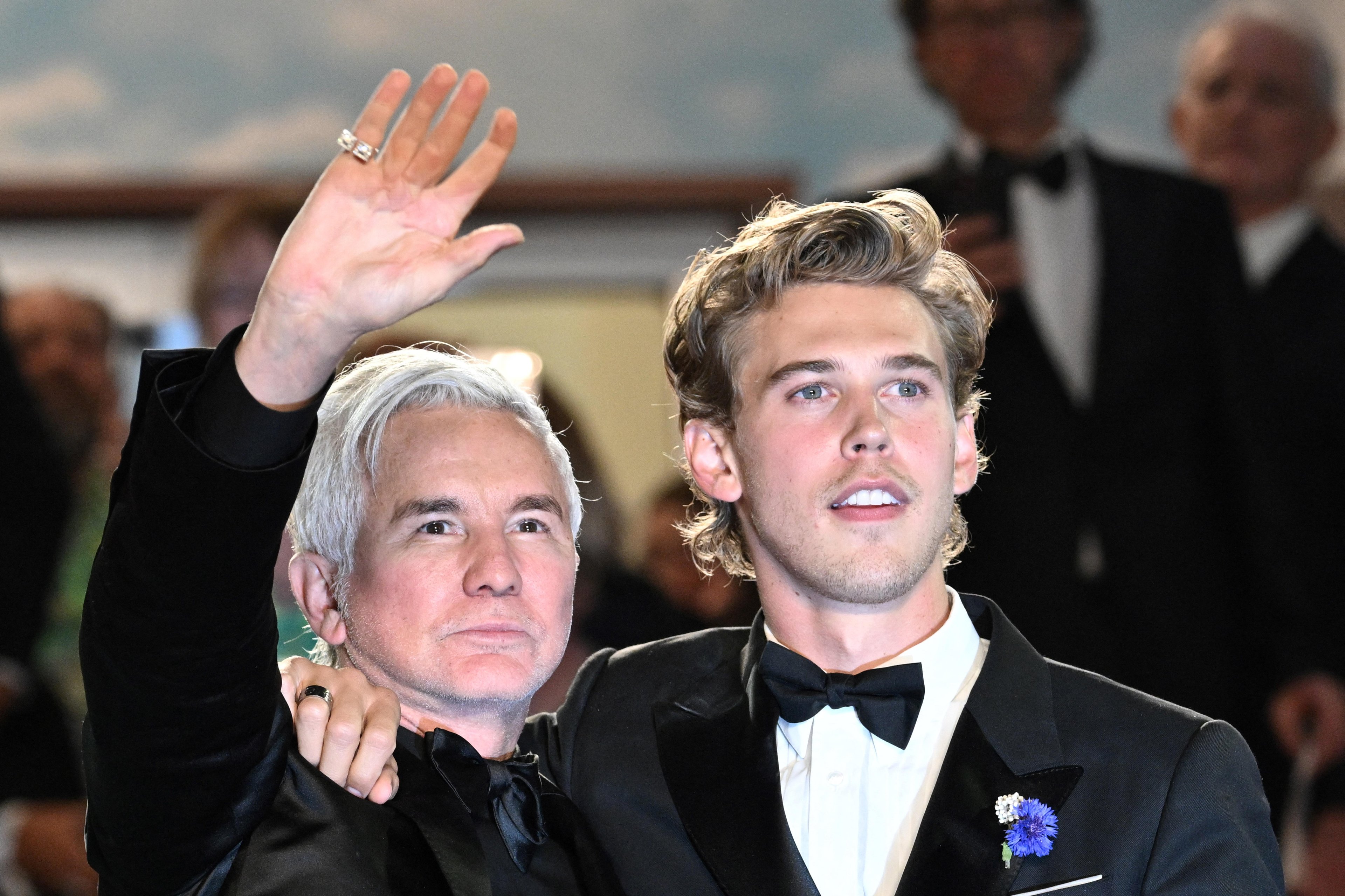 O diretor Baz Luhrmann e o ator Austin Butler com o filme "Elvis", no Festival de Cannes