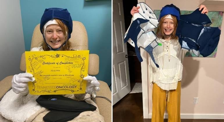 Alicia Witt disse que revelou a not&iacute;cia ap&oacute;s finalizar totalmente o tratamento