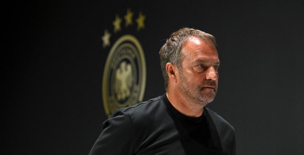 Hansi Flick, t&eacute;cnico da sele&ccedil;&atilde;o da Alemanha, concedeu entrevista coletiva nesta segunda-feira