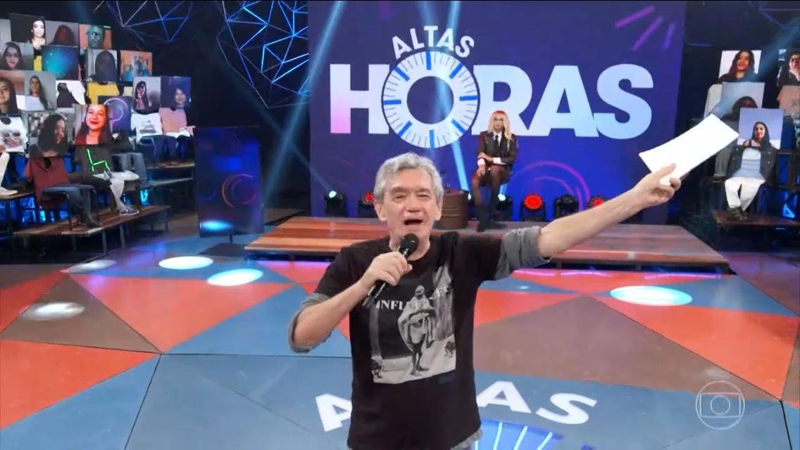 Apresentador durante seu programa