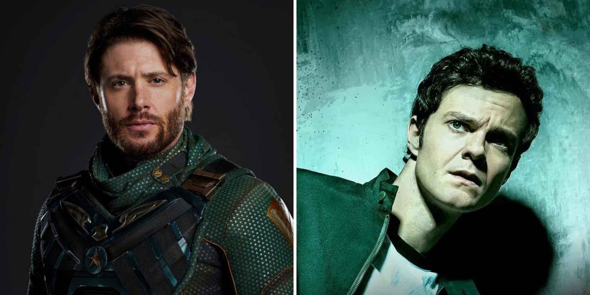 Jensen Ackles (na esquerda), interpreta Soldier Boy e Jack Quaid (na direita),interpreta Hughie Campbell na s&eacute;rie The Boys