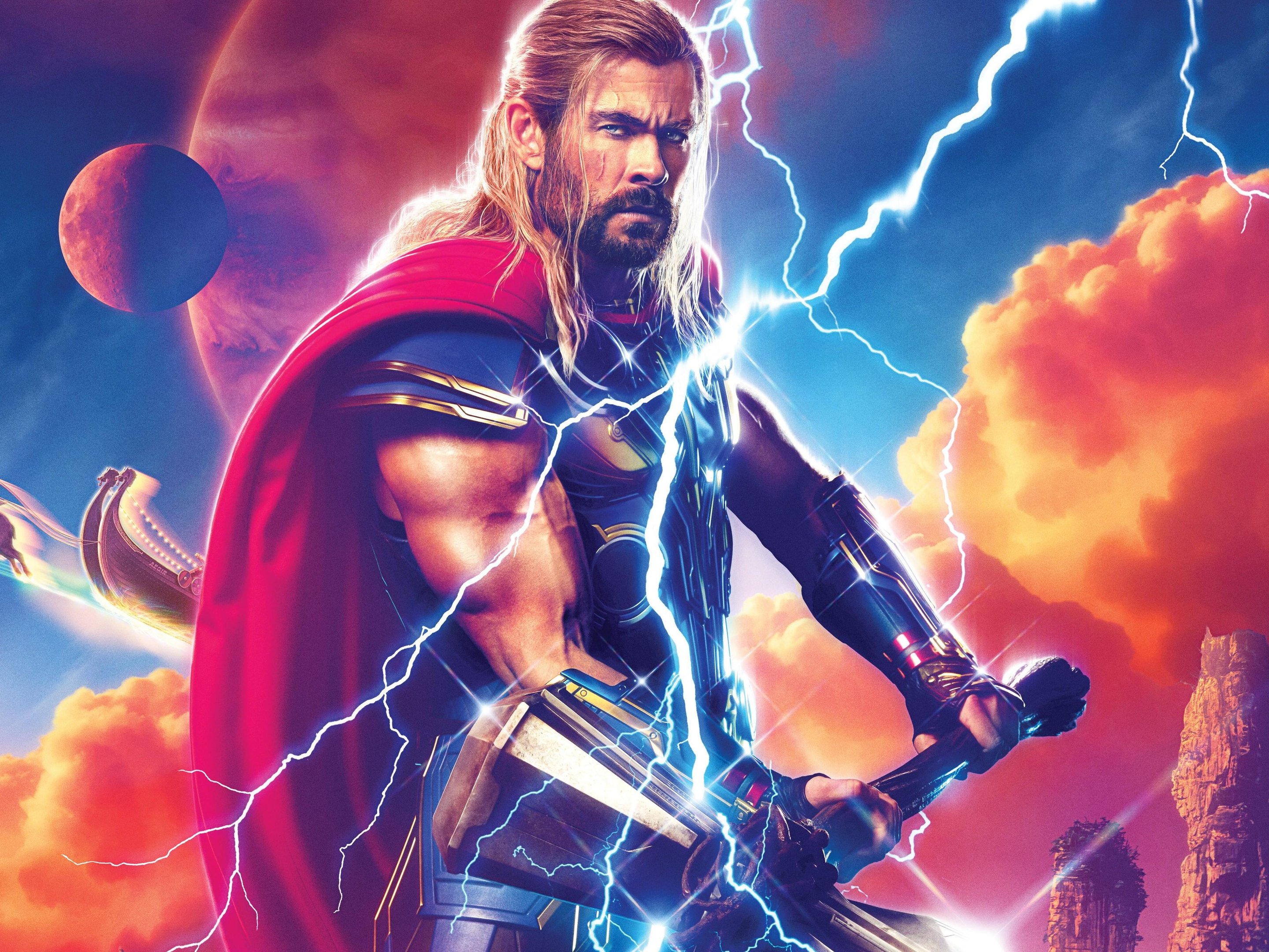 Thor interpretado pelo ator Chris Hemsworth