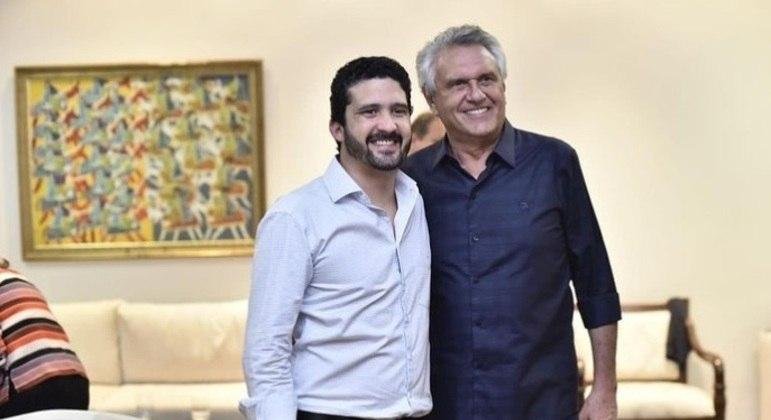 Governador Ronaldo Caiado (&agrave; direita) e filho, Ronaldo Caiado Filho