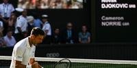 Novak Djokovic comemora classificação para sua 32ª final de Grand Slam