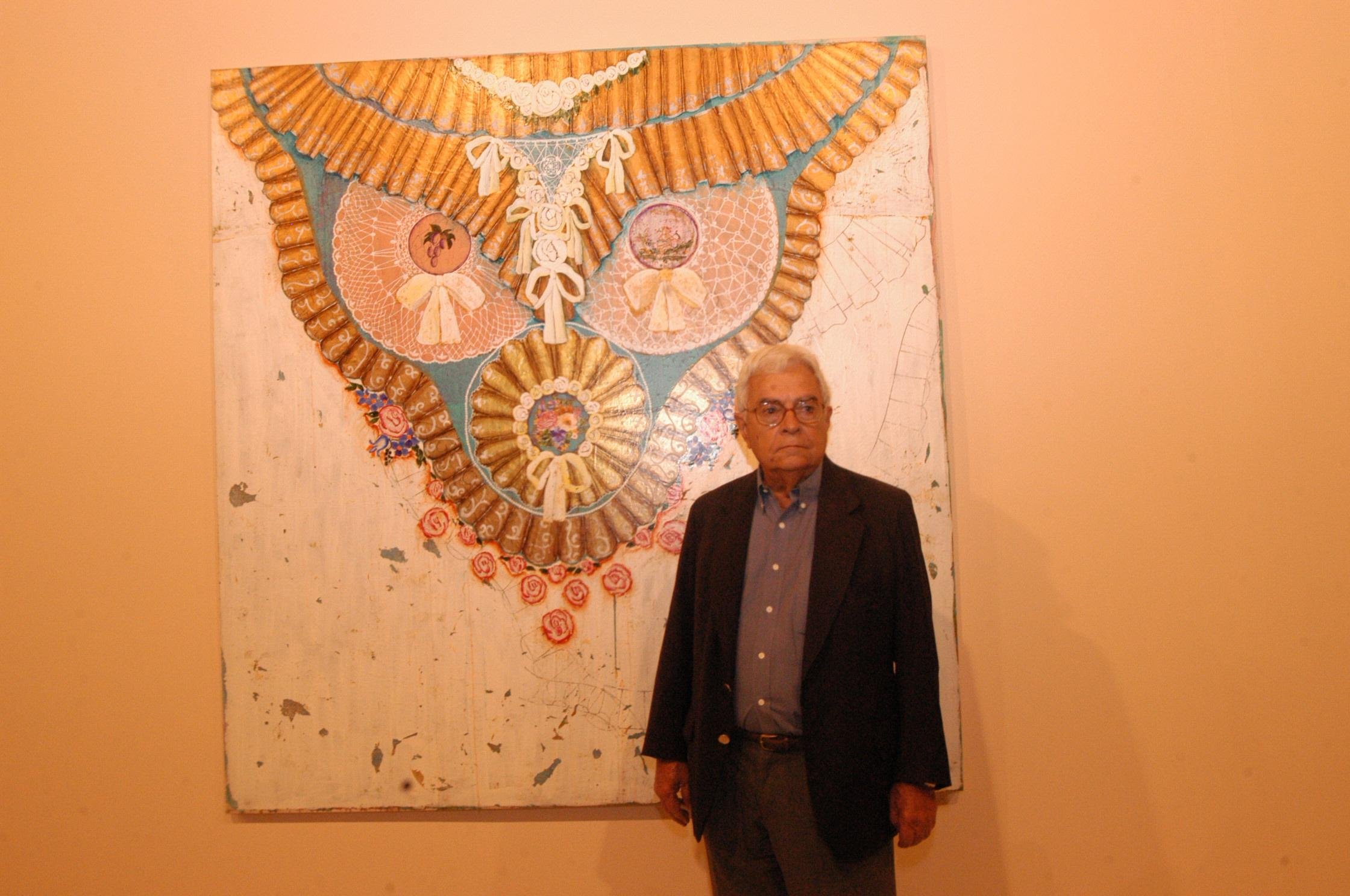 Colecionador na abertura da exposi&ccedil;&atilde;o do Santander Cultural, "&Eacute; Hoje na Arte Brasileira Contempor&acirc;nea - Cole&ccedil;&atilde;o Gilberto Chateaubriand", em Porto Alegre (2006)