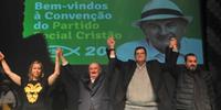 Segundo da esquerda para direita, Roberto Argenta vai disputar ao governo no RS pelo PSC