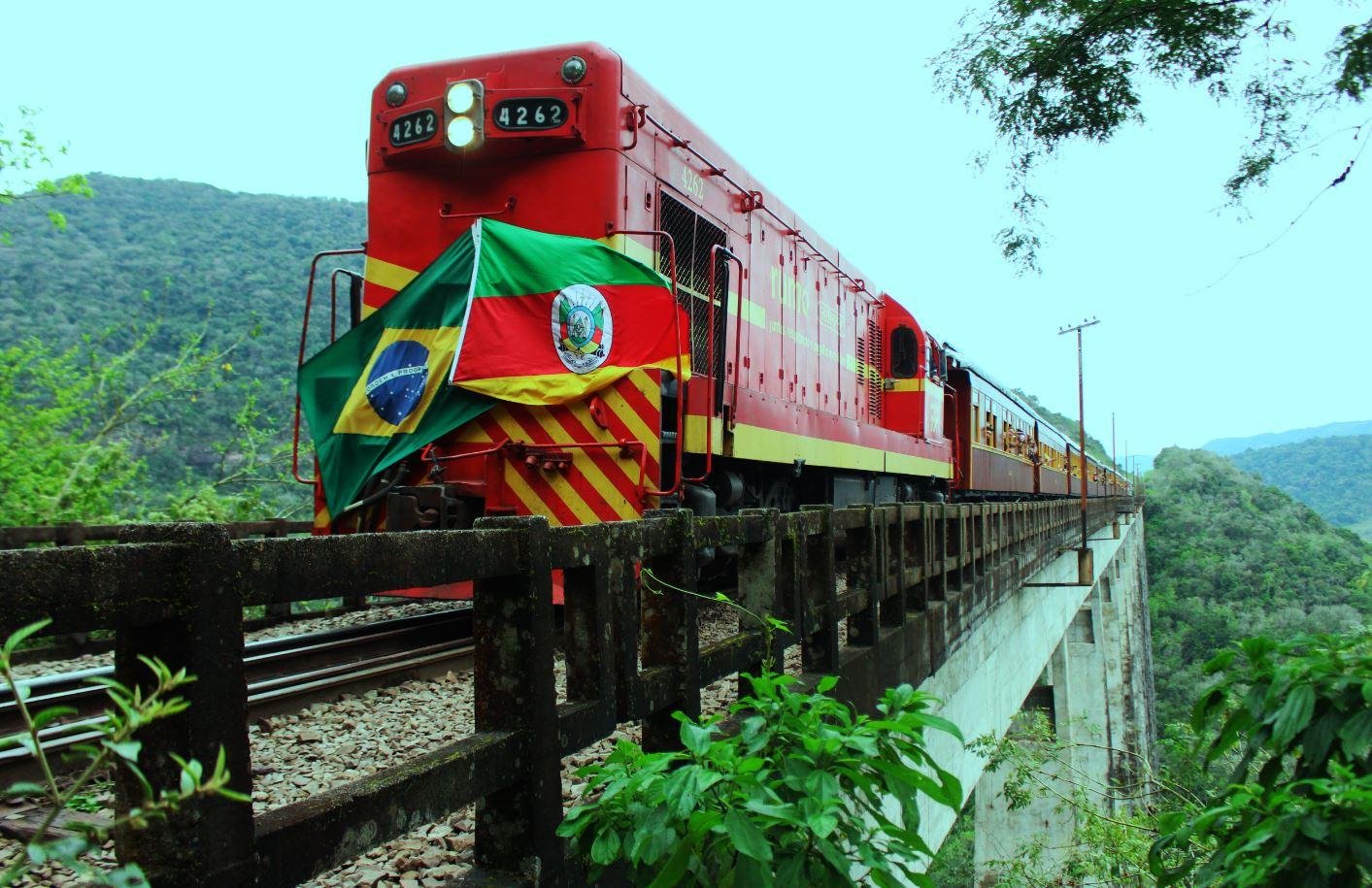 O Trem dos Vales percorre os munic&iacute;pios de Guapor&eacute;, Dois Lajeados, Vespasiano Corr&ecirc;a e Mu&ccedil;um