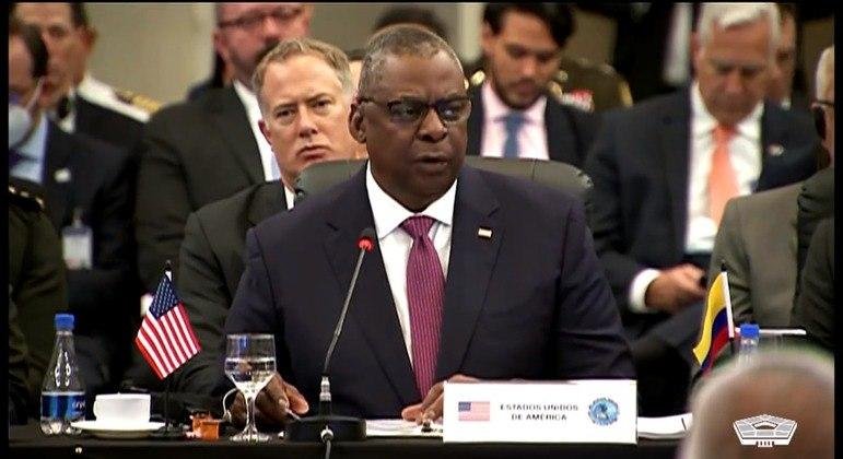 Secret&aacute;rio de Defesa dos EUA, Lloyd J. Austin, participa de Confer&ecirc;ncia de Ministros da Defesa das Am&eacute;ricas em Bras&iacute;lia