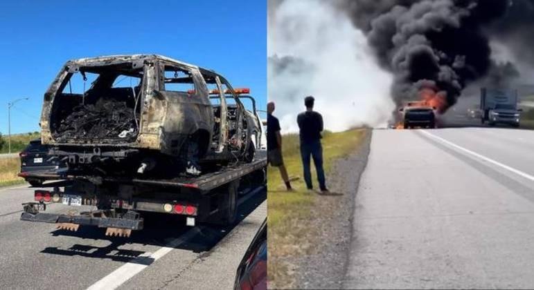 Inc&ecirc;ndio destruiu carro da banda