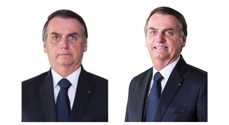 Nova imagem (&agrave; direita) solicitada por Jair Bolsonaro para aparecer nas urnas eletr&ocirc;nicas