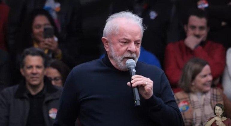Ex-presidente Lula durante lan&ccedil;amento da campanha em S&atilde;o Paulo